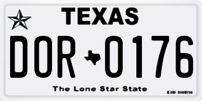 TX license plate DOR0176