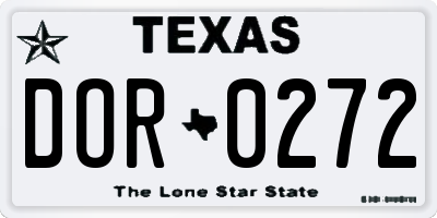 TX license plate DOR0272