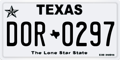 TX license plate DOR0297