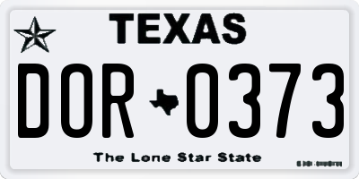 TX license plate DOR0373