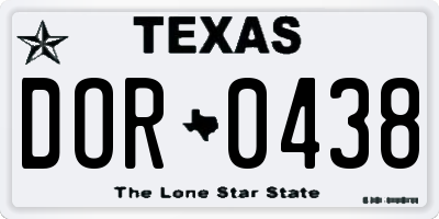 TX license plate DOR0438