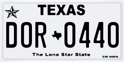 TX license plate DOR0440