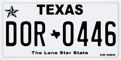 TX license plate DOR0446