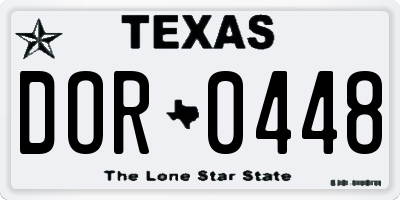 TX license plate DOR0448