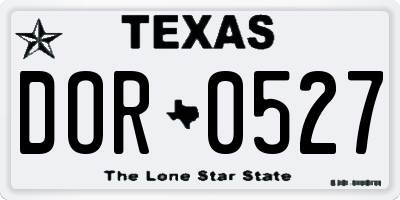 TX license plate DOR0527