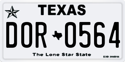 TX license plate DOR0564