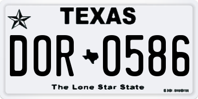 TX license plate DOR0586