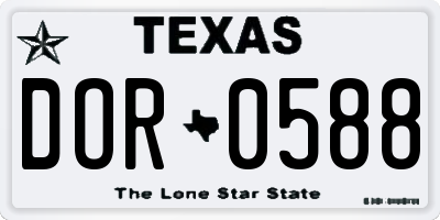 TX license plate DOR0588