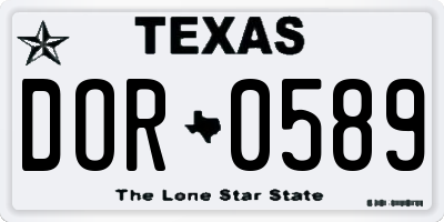 TX license plate DOR0589