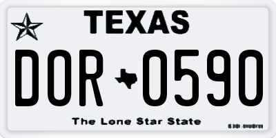 TX license plate DOR0590
