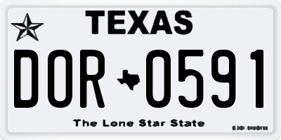 TX license plate DOR0591