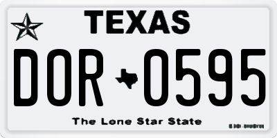 TX license plate DOR0595