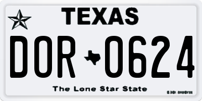 TX license plate DOR0624
