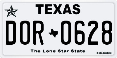 TX license plate DOR0628
