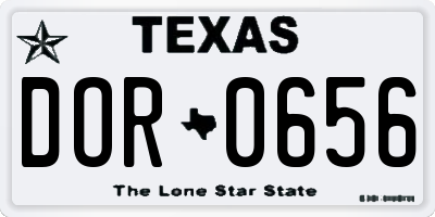 TX license plate DOR0656