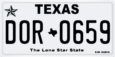 TX license plate DOR0659