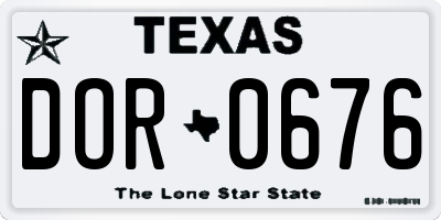 TX license plate DOR0676