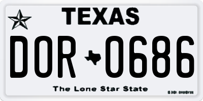 TX license plate DOR0686