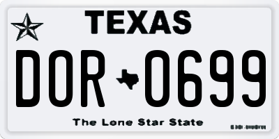 TX license plate DOR0699