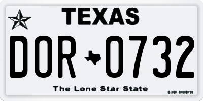 TX license plate DOR0732