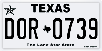 TX license plate DOR0739