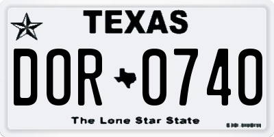 TX license plate DOR0740