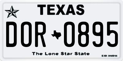 TX license plate DOR0895