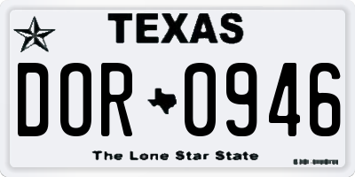 TX license plate DOR0946