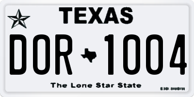 TX license plate DOR1004