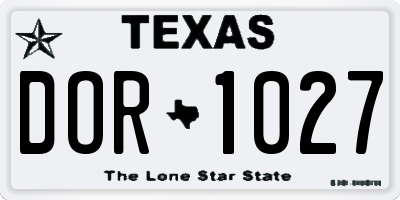 TX license plate DOR1027