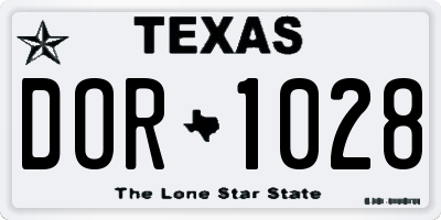 TX license plate DOR1028