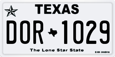 TX license plate DOR1029
