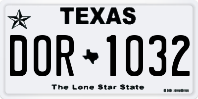 TX license plate DOR1032