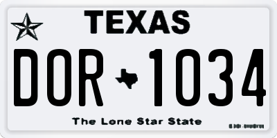 TX license plate DOR1034