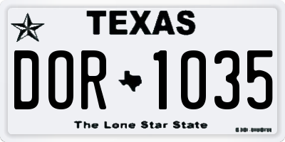 TX license plate DOR1035