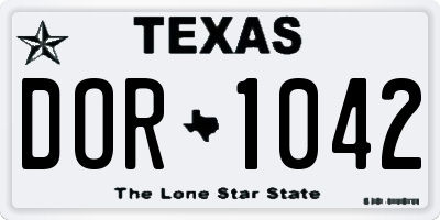 TX license plate DOR1042