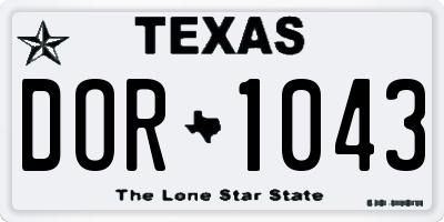 TX license plate DOR1043