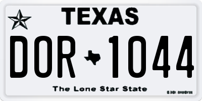TX license plate DOR1044