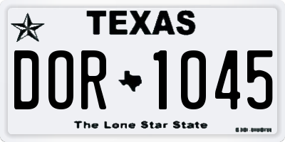 TX license plate DOR1045