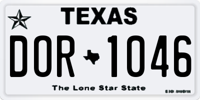 TX license plate DOR1046