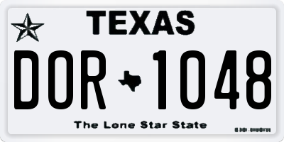 TX license plate DOR1048