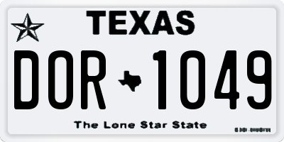 TX license plate DOR1049