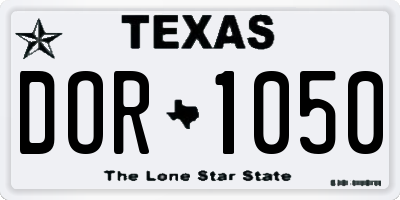TX license plate DOR1050