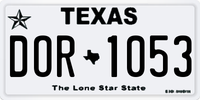 TX license plate DOR1053