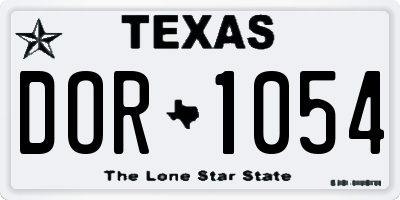 TX license plate DOR1054