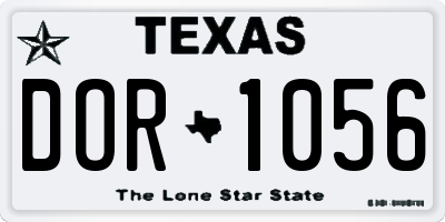 TX license plate DOR1056