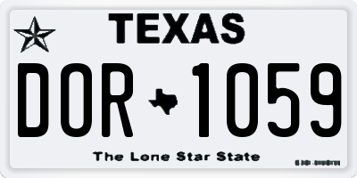 TX license plate DOR1059