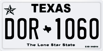 TX license plate DOR1060