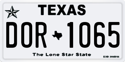 TX license plate DOR1065