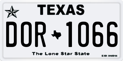 TX license plate DOR1066